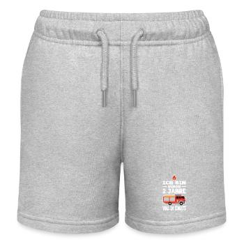 Cadeau 2ème anniversaire 2 ans Anniversaire des enfants - Short de jogging enfant bio Stanley/Stella - gris chiné - Devant