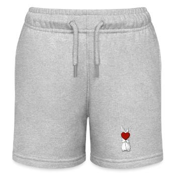 Häschen Herzumarmung - Kinder Organic Joggingshorts Mini Bolter von Stanley/Stella - Grau meliert - Vorne