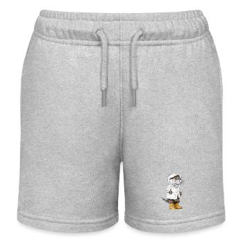 Cute Otter in Raincoat & Boots - Kids Organic Sweat Shorts by Stanley/Stella - heather grey - Front
