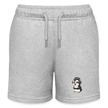 Süßer Pinguin Gamer Gaming Konsole Zocken - Kinder Organic Joggingshorts Mini Bolter von Stanley/Stella - Grau meliert - Vorne