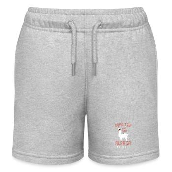 Alpaga, mon Jeep, road trip drôle, Alpaga Jun Design. - Short de jogging enfant bio Stanley/Stella - gris chiné - Devant