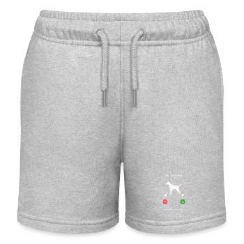 My Dalmatian Is Calling Funny Dog Silhouette - Kids Organic Sweat Shorts by Stanley/Stella - heather grey - Front
