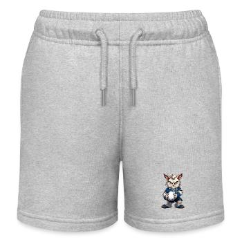 Rugby Cat - Short de jogging enfant bio Stanley/Stella - gris chiné - Devant