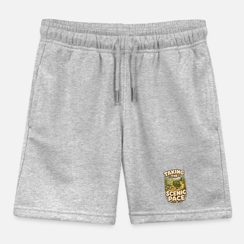 Taking The Scenic Pace Turtle Kids Organic Sweat Shorts by Stanley/Stella