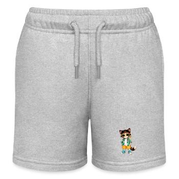 Hawaiianische tropische Katzengelbe Brille - Kinder Organic Joggingshorts Mini Bolter von Stanley/Stella - Grau meliert - Vorne