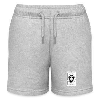 Minimalistischer Affentyp — Schlank, geometrisch, verspielt - Kinder Organic Joggingshorts Mini Bolter von Stanley/Stella - Grau meliert - Vorne