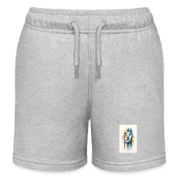 Lebhaftes goldenes und blaues Paar - Kinder Organic Joggingshorts Mini Bolter von Stanley/Stella - Grau meliert - Vorne