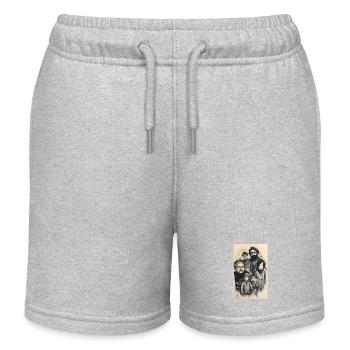 Group family ink portrait - Kids Organic Sweat Shorts by Stanley/Stella - heather grey - Front