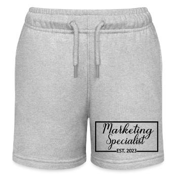 Marketing Specialist Est. 2023 Graduated Marketer - Kids Organic Sweat Shorts by Stanley/Stella - heather grey - Front