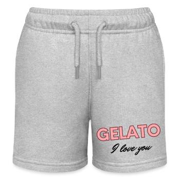 Gelato, I Love You – Süßer italienischer Leckerbissen Zitat - Kinder Organic Joggingshorts Mini Bolter von Stanley/Stella - Grau meliert - Vorne
