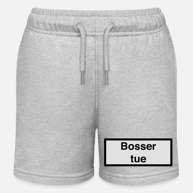 Bosser tue :) - Short de jogging enfant bio Stanley/Stella - gris chiné