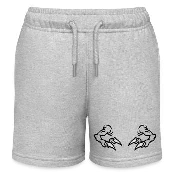 Zurück T-Rex - Kinder Organic Joggingshorts Mini Bolter von Stanley/Stella - Grau meliert - Vorne
