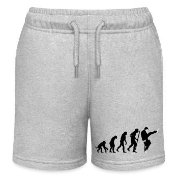 Evolution of silly walks - Kids Organic Sweat Shorts by Stanley/Stella - heather grey - Front