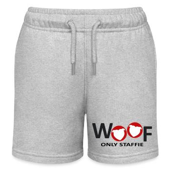 Staffie wuff – 032 - Kinder Organic Joggingshorts Mini Bolter von Stanley/Stella - Grau meliert - Vorne