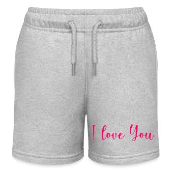 VALENTINSTAG. Junggesellinnenabschied. ICH LIEBE DICH. ICH LIEBE DICH. LIEBE - Kinder Organic Joggingshorts Mini Bolter von Stanley/Stella - Grau meliert - Vorne