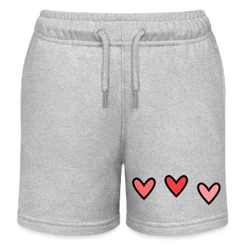HERZ. HERZ. VALENTINSTAG. LIEBE. LIEBE - Kinder Organic Joggingshorts Mini Bolter von Stanley/Stella - Grau meliert - Vorne