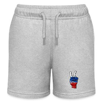 Symbole de victoire de la paix du drapeau de la Russie utilisé - Short de jogging enfant bio Stanley/Stella - gris chiné - Devant