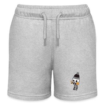 Squelette frissonnant avec café et biscuit - Short de jogging enfant bio Stanley/Stella - gris chiné - Devant