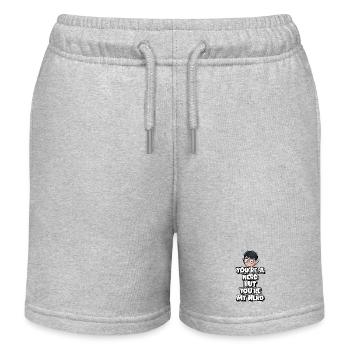 Du bist ein Nerd, aber du bist mein Nerd - Kinder Organic Joggingshorts Mini Bolter von Stanley/Stella - Grau meliert - Vorne