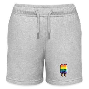 Bande de glaces gays sur le drapeau arc-en-ciel tige LGBT - Short de jogging enfant bio Stanley/Stella - gris chiné - Devant
