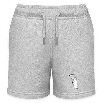 Grumpy bunny "Nope" - Kids Organic Sweat Shorts by Stanley/Stella - heather grey - Front