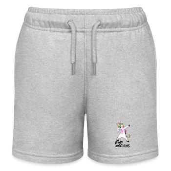 Logo Rave Licornes Noir Texte - Short de jogging enfant bio Stanley/Stella - gris chiné - Devant