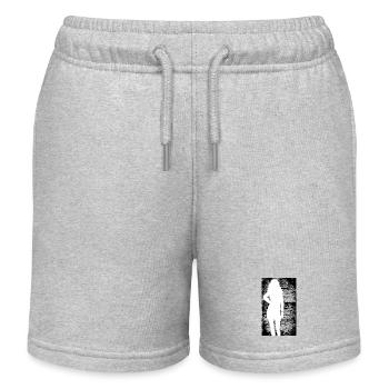 Silhouette woman dirty background - Kinder Organic Joggingshorts Mini Bolter von Stanley/Stella - Grau meliert - Vorne