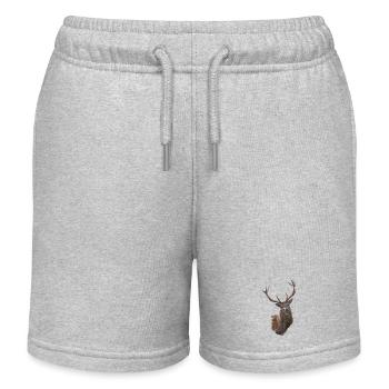 Hirsch - Kinder Organic Joggingshorts Mini Bolter von Stanley/Stella - Grau meliert - Vorne