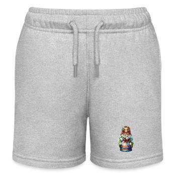  Matroschka auf russisch Matryoshka Doll Russian - Kinder Organic Joggingshorts Mini Bolter von Stanley/Stella - Grau meliert - Vorne
