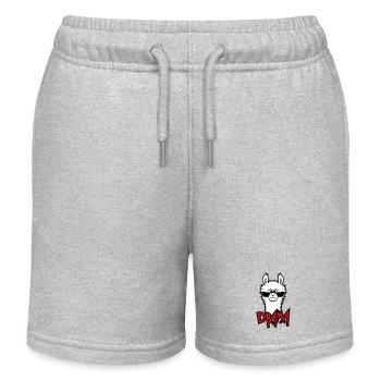 Llama Cool Angry Sunglasses Furry Sour Alpaca - Kids Organic Sweat Shorts by Stanley/Stella - heather grey - Front