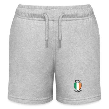 Cork Ireland Shield Tricolor - Kids Organic Sweat Shorts by Stanley/Stella - heather grey - Front