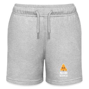 Commerce de nacho, nourriture drôle, t-shirts graphiques à jeux de mots, - Short de jogging enfant bio Stanley/Stella - gris chiné - Devant