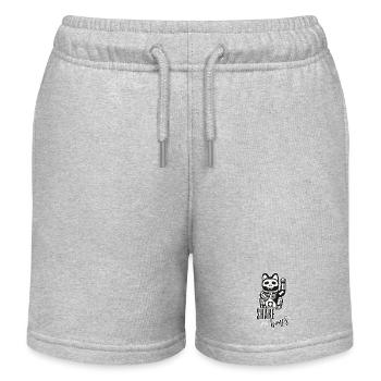 Skelett Winkekatze - Shake your Bones - Kinder Organic Joggingshorts Mini Bolter von Stanley/Stella - Grau meliert - Vorne