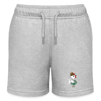 Chicken Chicken Straw Hat Hat Child - Kids Organic Sweat Shorts by Stanley/Stella - heather grey - Front