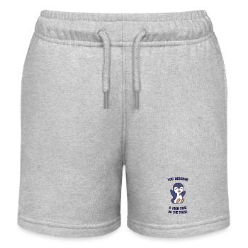 Humorvoll Statement Süß Pinguin Vogel Tier Arktis - Kinder Organic Joggingshorts Mini Bolter von Stanley/Stella - Grau meliert - Vorne