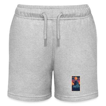 Crow sunglasses and sunset - Kids Organic Sweat Shorts by Stanley/Stella - heather grey - Front