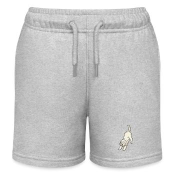 Doodle Dog Yoga Pose - Kids Organic Sweat Shorts by Stanley/Stella - heather grey - Front