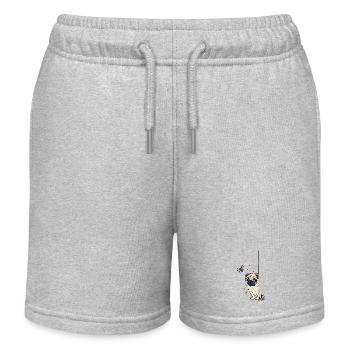 Carlin avec papillon - Short de jogging enfant bio Stanley/Stella - gris chiné - Devant