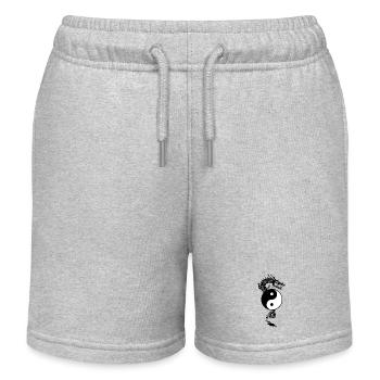 Dragon yin yang - Short de jogging enfant bio Stanley/Stella - gris chiné - Devant