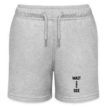 Wait And See - Kids Organic Sweat Shorts by Stanley/Stella - heather grey - Front
