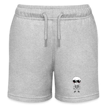 Skelett mit Sonnenbrille  - Kinder Organic Joggingshorts Mini Bolter von Stanley/Stella - Grau meliert - Vorne