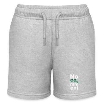 No CO2 Comment – Clean Energy Statement - Kids Organic Sweat Shorts by Stanley/Stella - heather grey - Front