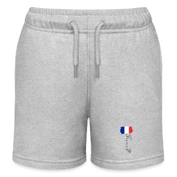 Flag France Regional Pride National Identity - Kids Organic Sweat Shorts by Stanley/Stella - heather grey - Front