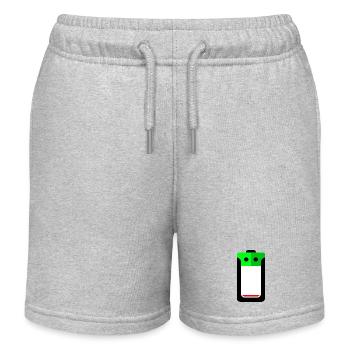 Mei Battery Today Funny Shirt – Low Battery Humor - Kids Organic Sweat Shorts by Stanley/Stella - heather grey - Front