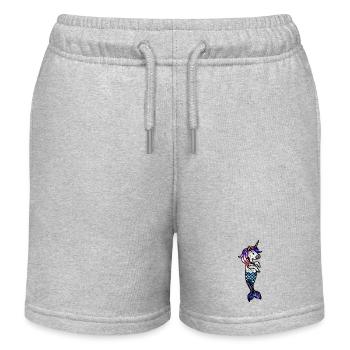 Cosmic Sea Unicorn - Kids Organic Sweat Shorts by Stanley/Stella - heather grey - Front