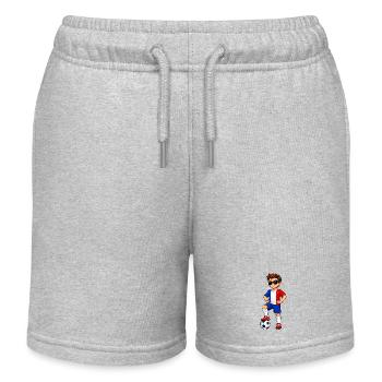 Soccer Boy France Fan Drapeau français - Short de jogging enfant bio Stanley/Stella - gris chiné - Devant
