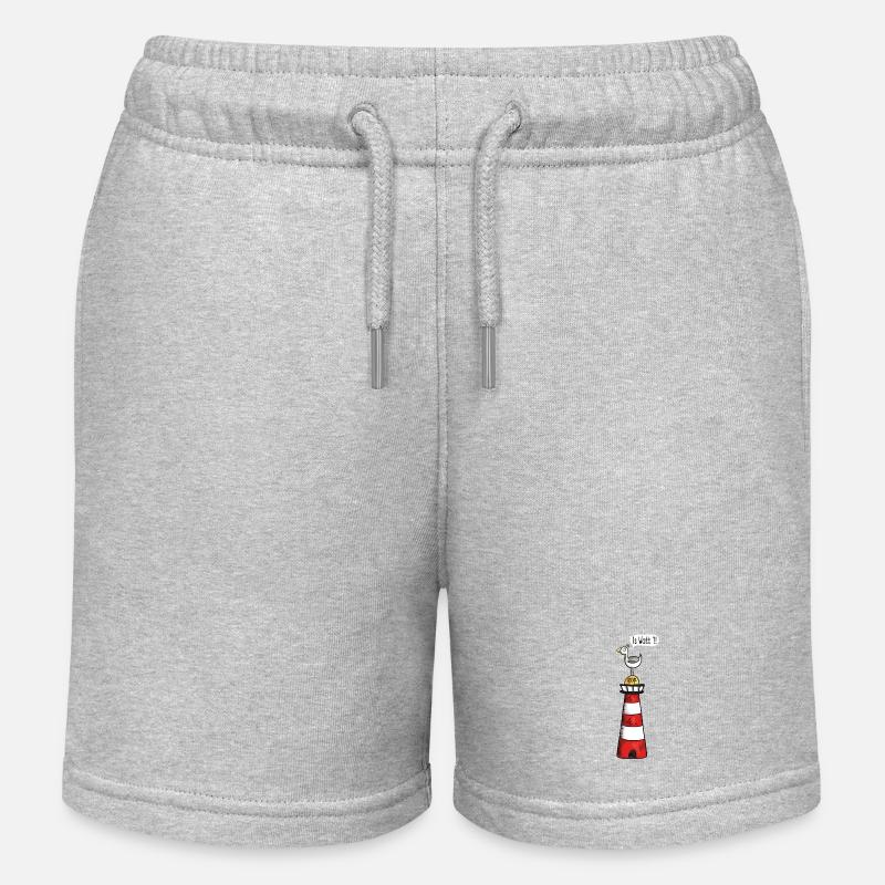 Is Watt Möwe - Nordsee - Leuchtturm - Geschenk - Kinder Organic Joggingshorts Mini Bolter von Stanley/Stella - Grau meliert