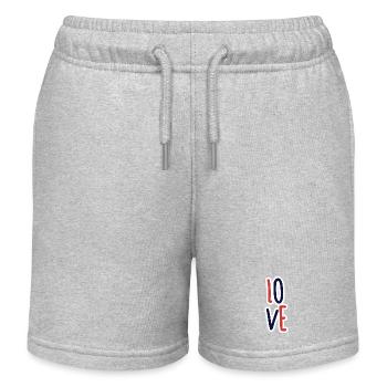 Love Typography Navy Red - Kids Organic Sweat Shorts by Stanley/Stella - heather grey - Front