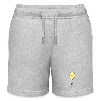 Minimalistische Strichzeichnung Hand hält Lächeln Ballon - Kinder Organic Joggingshorts Mini Bolter von Stanley/Stella - Grau meliert - Vorne