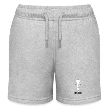 Lineare Rücken-Silhouette auf Kleidung - Kinder Organic Joggingshorts Mini Bolter von Stanley/Stella - Grau meliert - Vorne